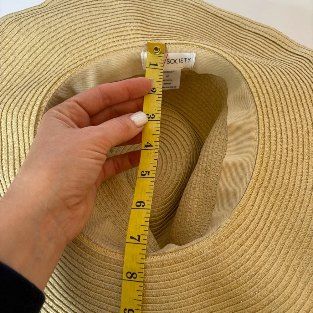 Sole Society Wide Brim Braid Paper Straw Panama Floppy Summer Hat Coastal Resort